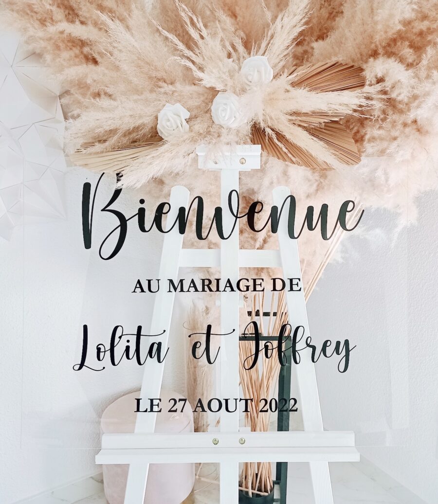 Panneau mariage personnalisé