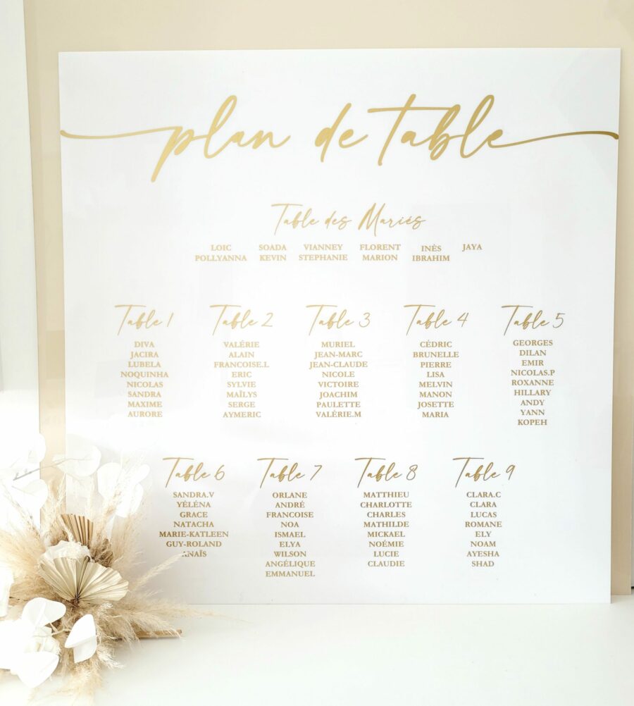 Plan de table mariage personnalisé