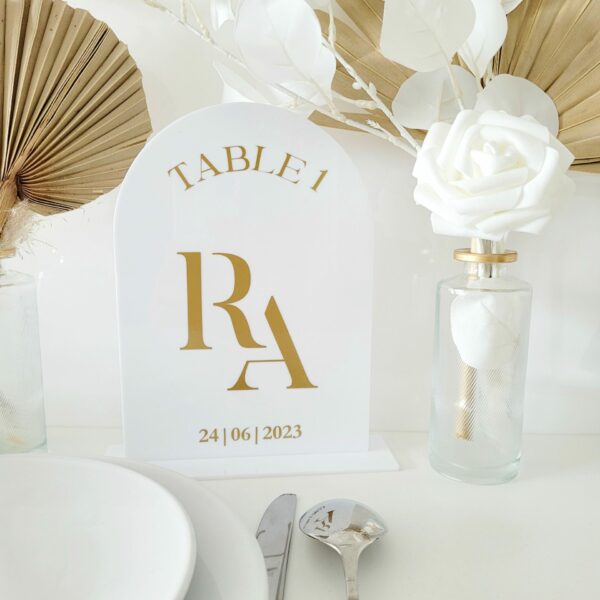 Numéro de Table Plexi Blanc