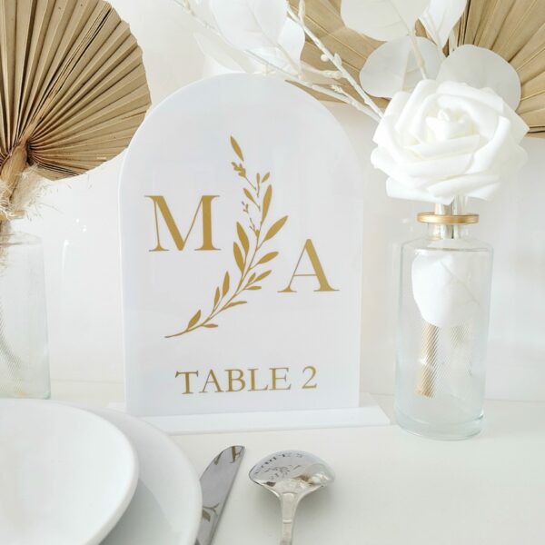 Numéro de Table Plexi Blanc