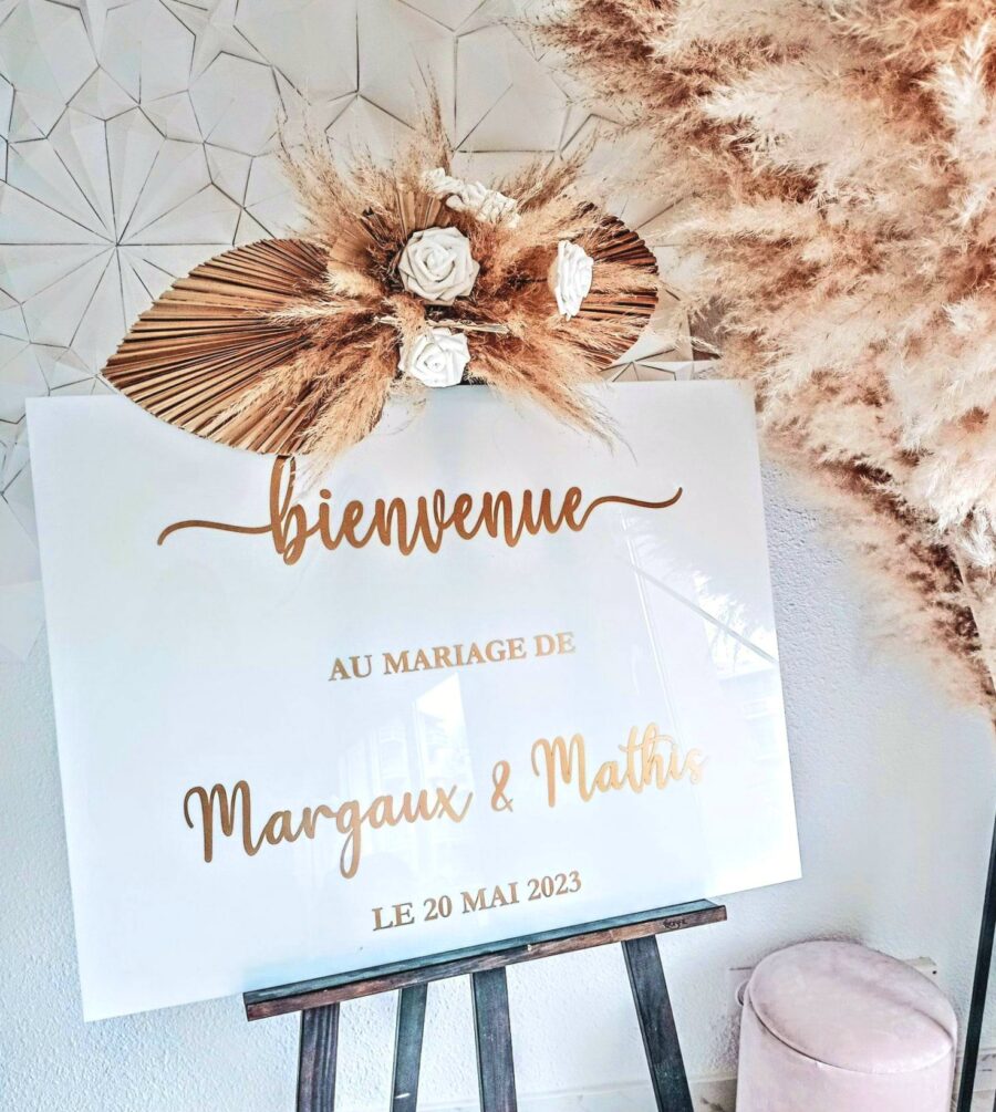 Panneau bienvenue mariage personnalisé