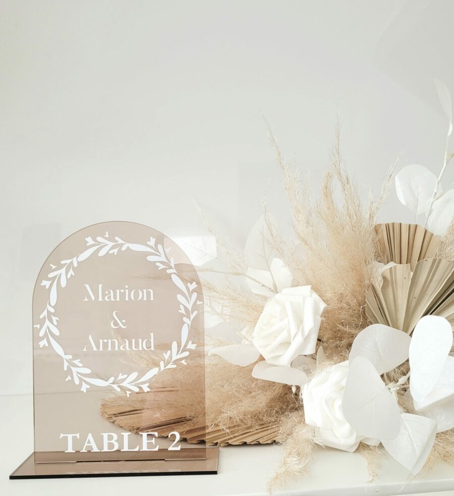 Numéro table personnalisé mariage