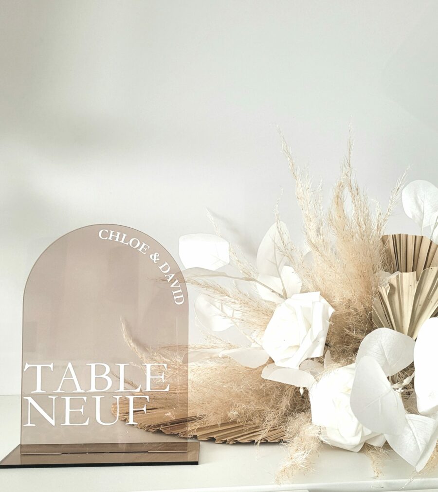 Numéro table personnalisé mariage