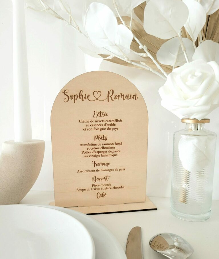 Menu mariage personnalisé