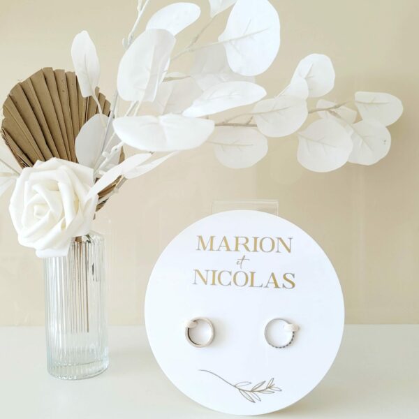 Porte Alliances Plexi Blanc Fleur