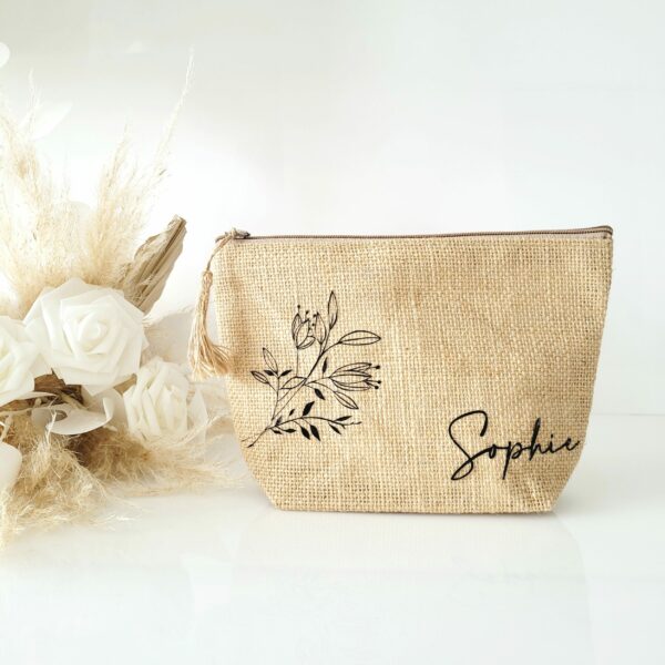 Pochette Jute motif Fleurs 2