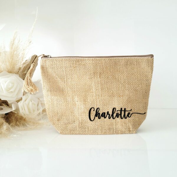 Pochette Jute motif Prénom Tige