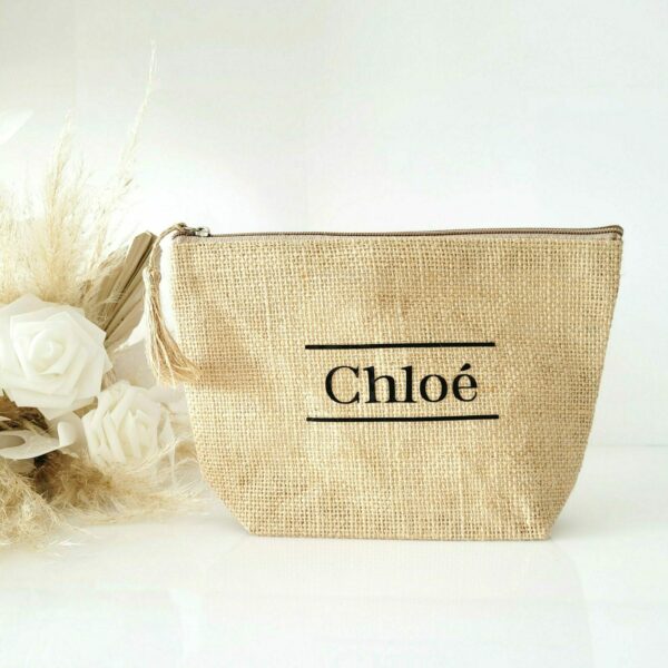 Pochette Jute motif Prénom Script