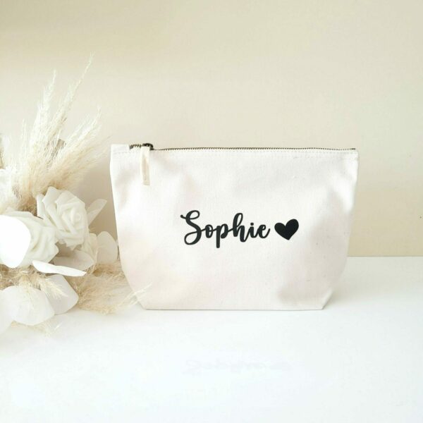 Pochette Coton motif Prénom Coeur