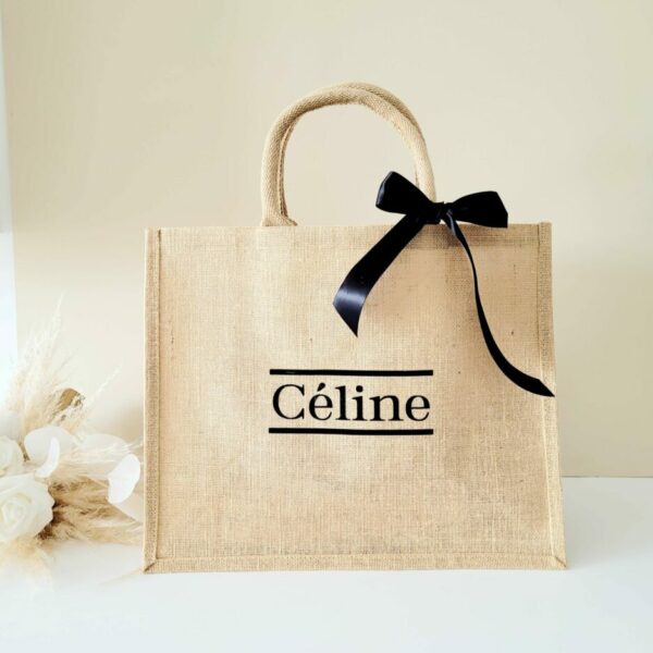 Sac Jute Modèle Prénom Script 2