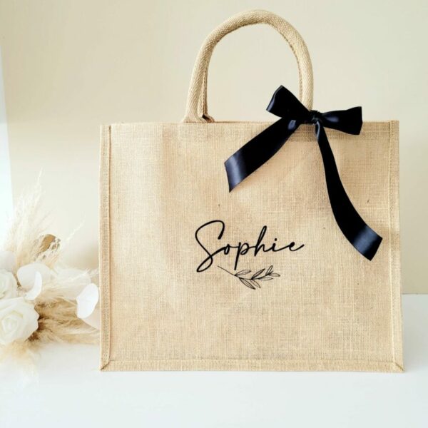 Sac Jute Modèle Prénom Fleurs 4