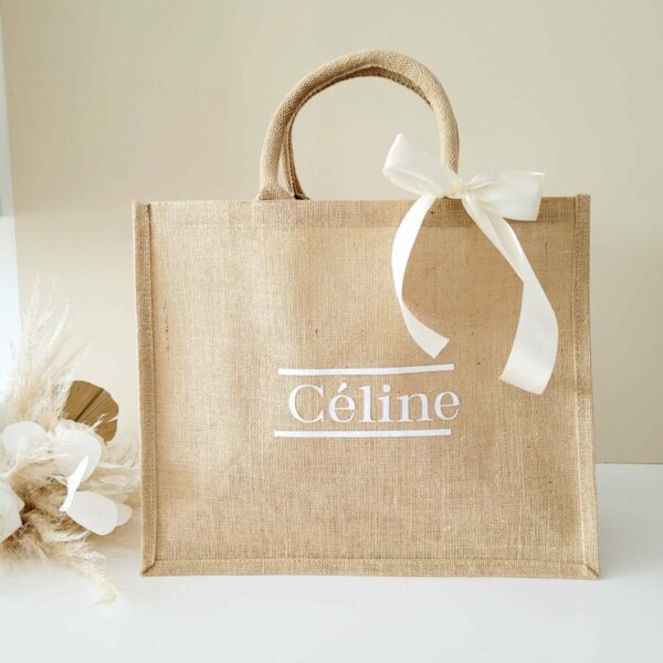 Sac Jute Modèle Prénom Script 2