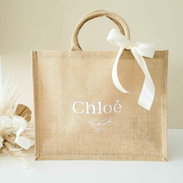 Sac Jute Modèle Prénom Fleurs 3