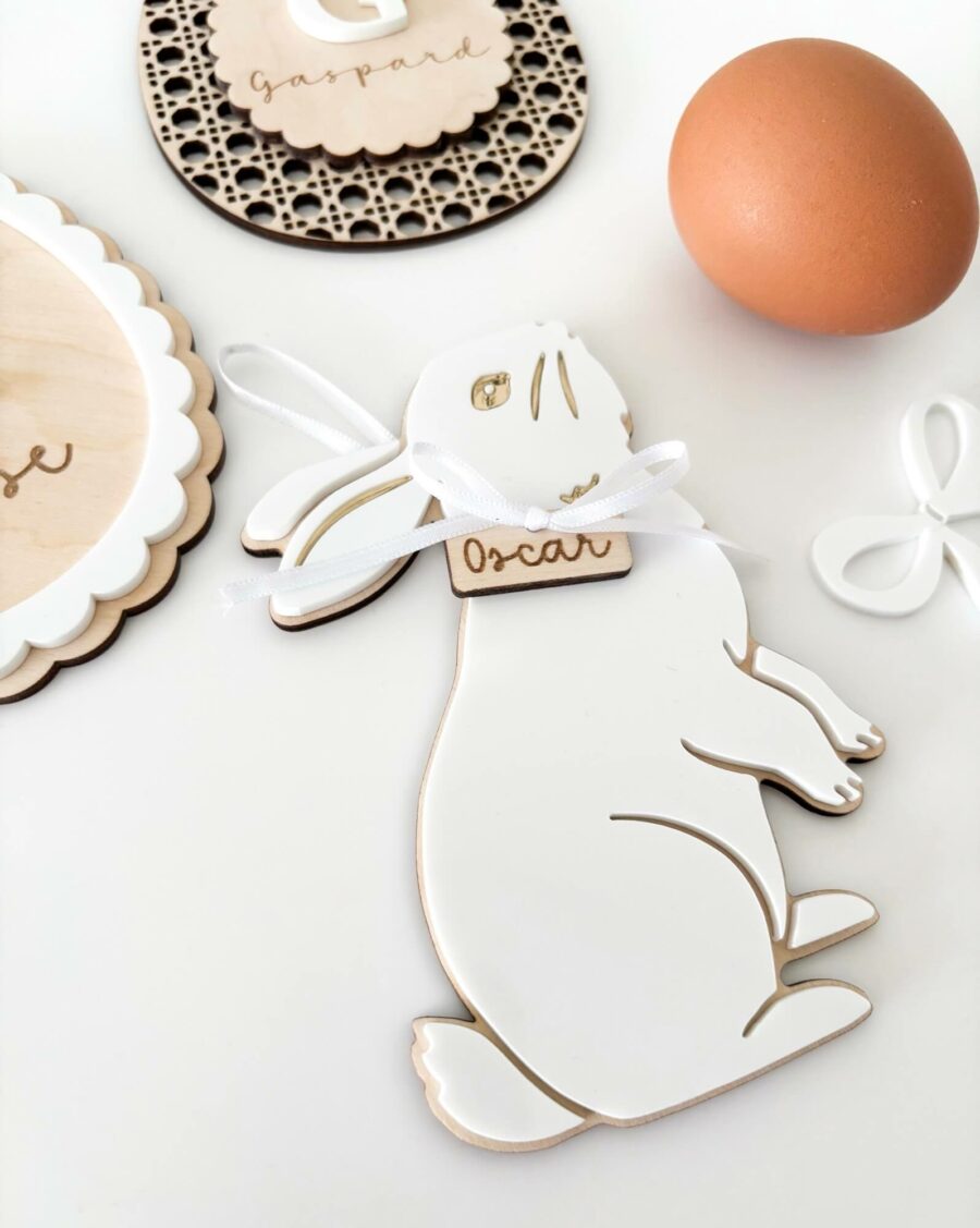 Oeufs pâques personnalisé en bois