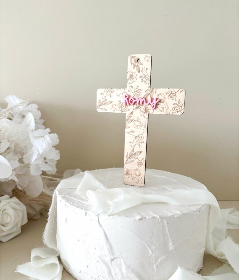 Cake topper baptême personnalisé
