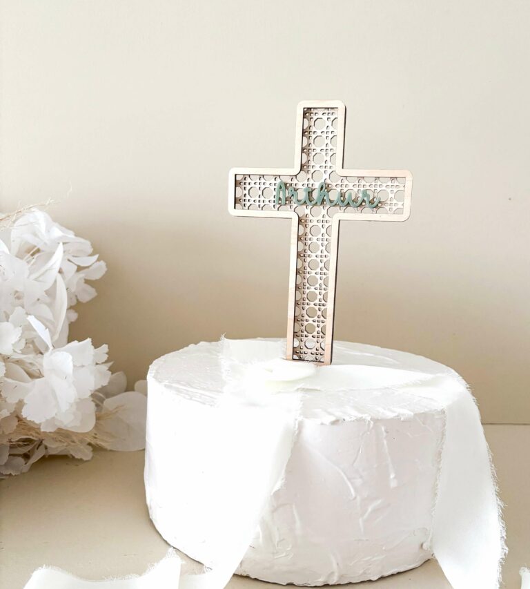 Cake topper baptême personnalisé