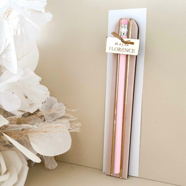 Support Stylo Marque Page Rose Poudré