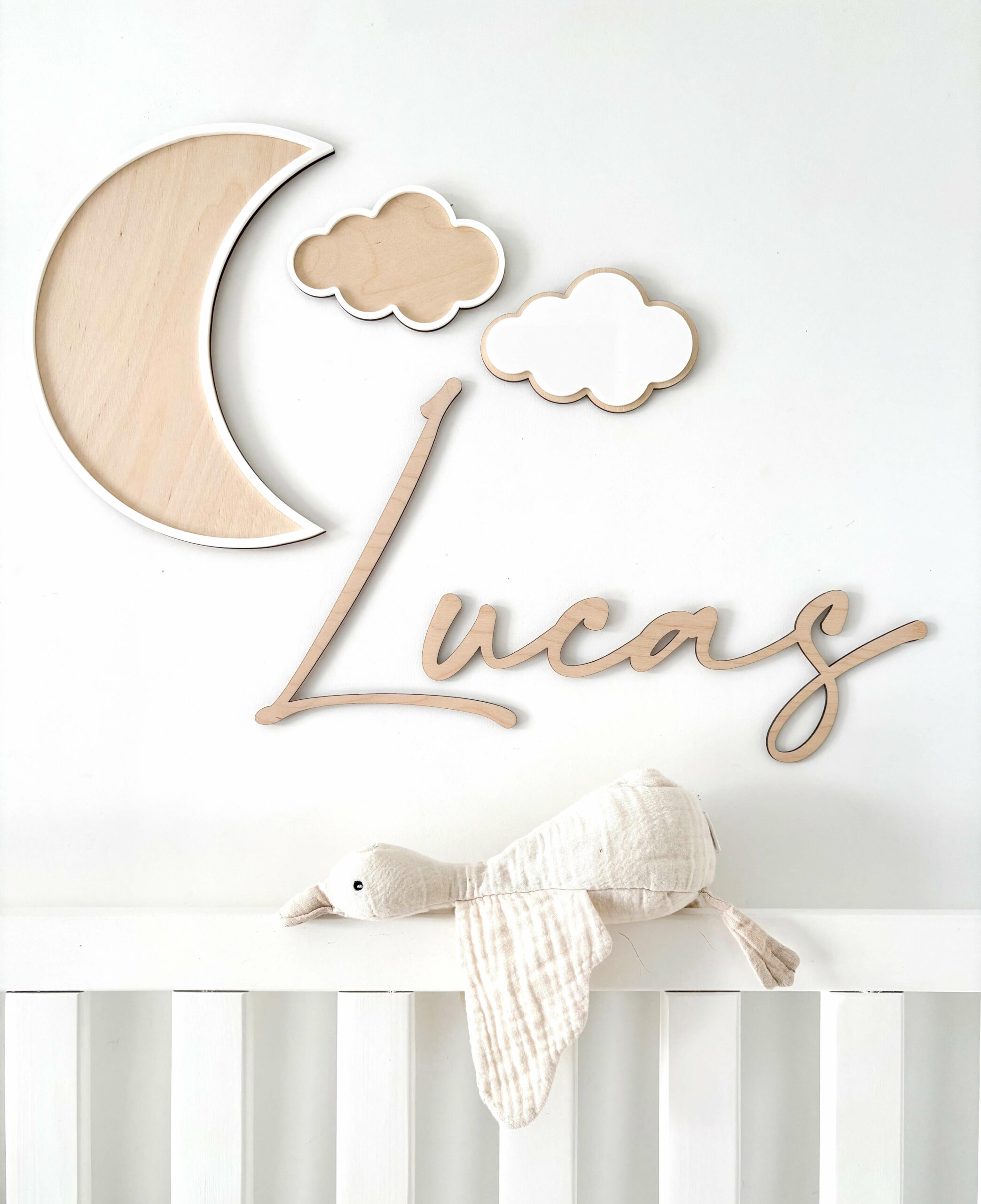 Décoration murale lune et nuages chambre enfant