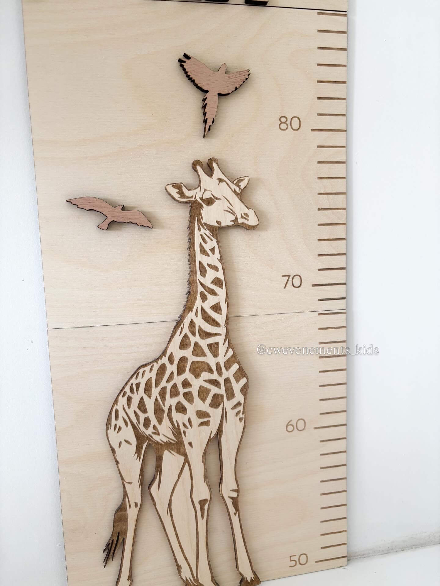 Toise jungle/savane enfant personnalisée bois
